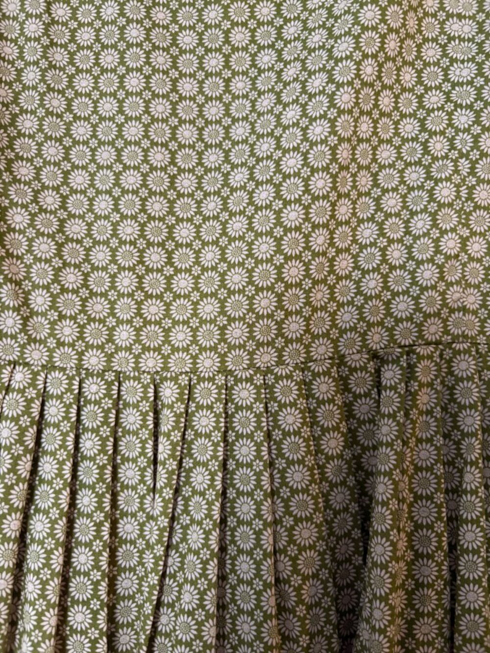 Christy Dawn Scarlet Dress in olive green block print floral, size small - Picture 2 of 7